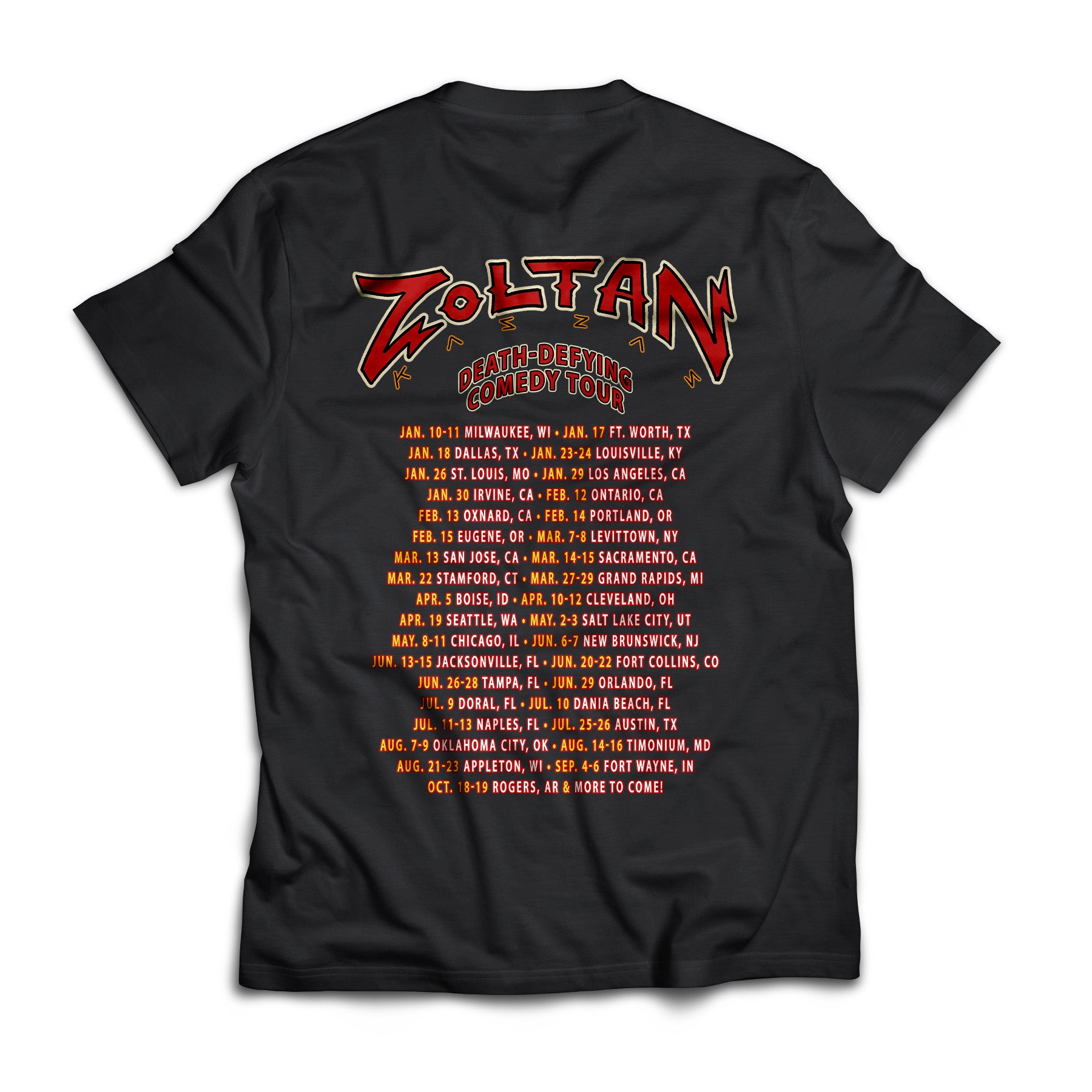 Death-Defying Comedy Tour 2025 TEE – Zoltan Comedy